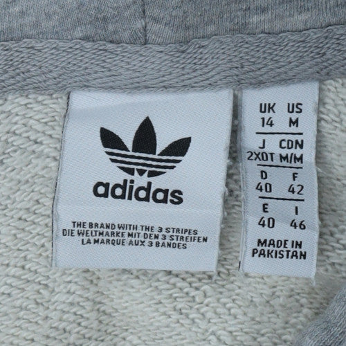 Adidas Womens Grey Hooded Pullover Sweatshirt Size 14