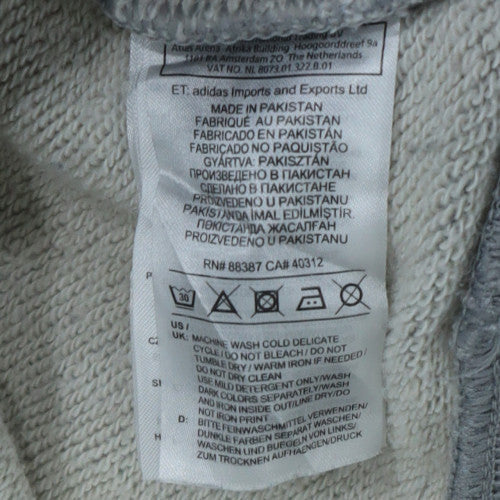 Adidas Womens Grey Hooded Pullover Sweatshirt Size 14