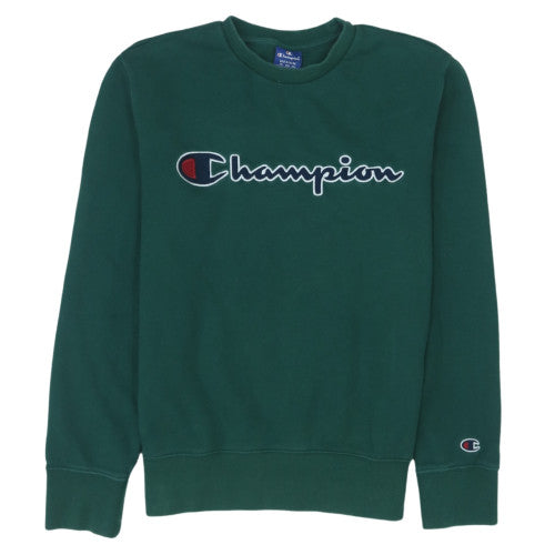 Champion Men's Green Medium Pullover Sweatshirt Crew Neck Logo