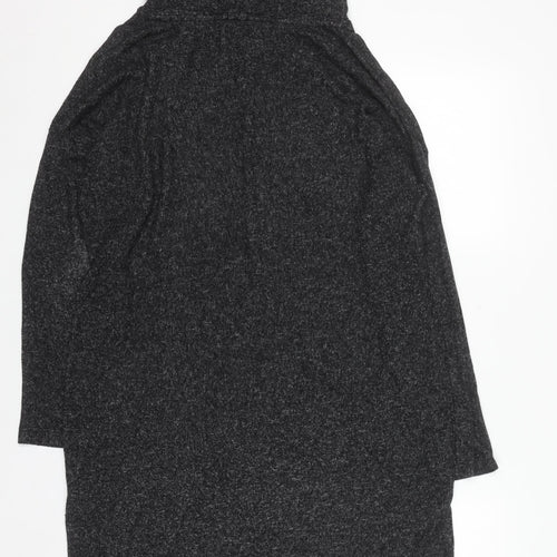 Oasis Women Grey Roll Neck Knit Bodycon Dress Size L
