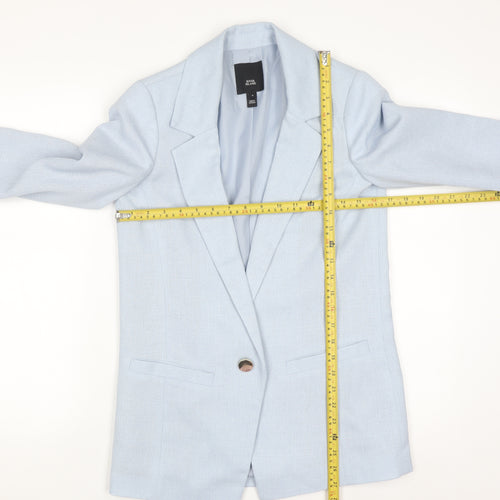 River Island Women’s Blue Blazer Size 6 Regular Lined Single-Breasted