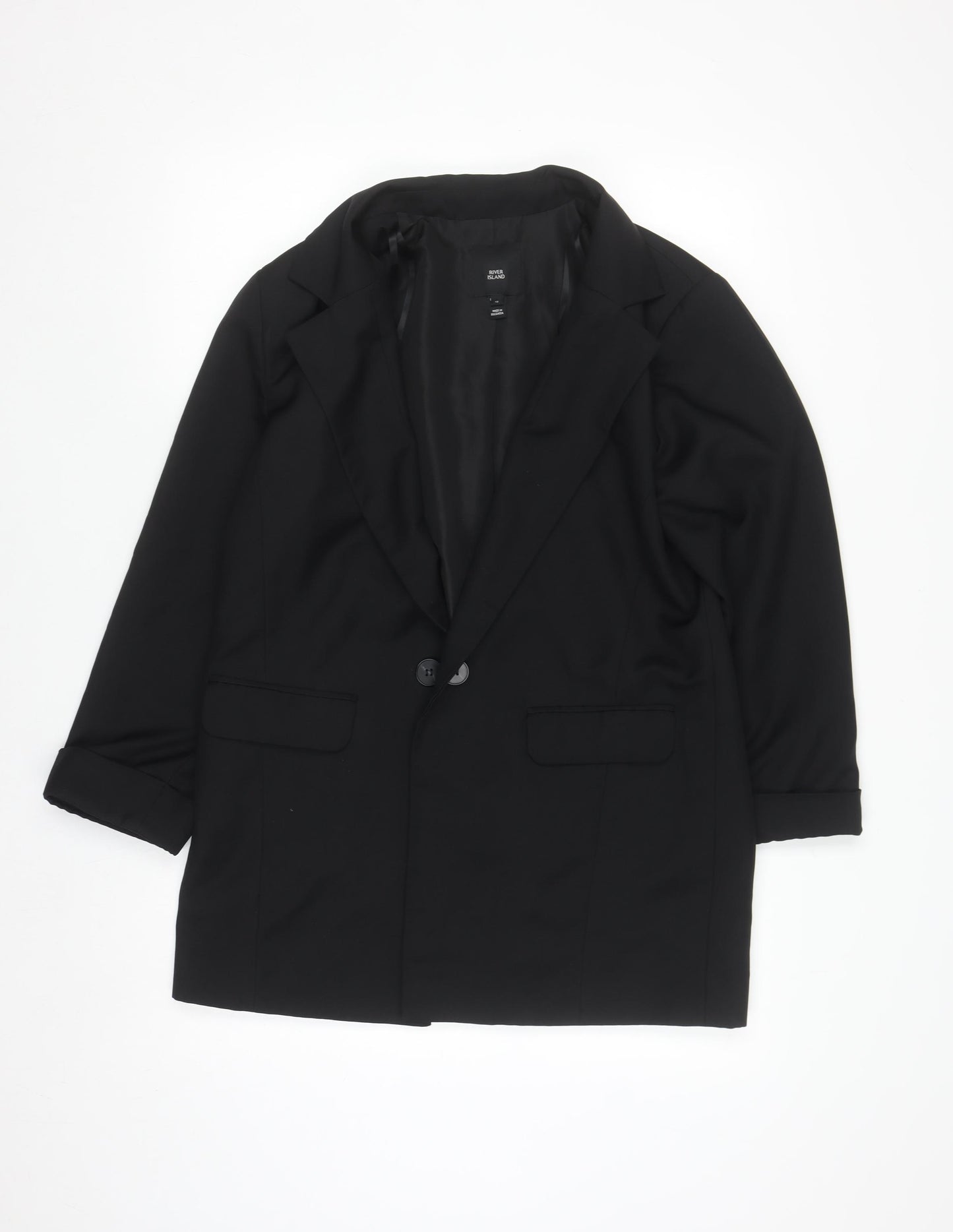 River Island Women’s Black Size 12 Blazer Jacket Smart Workwear