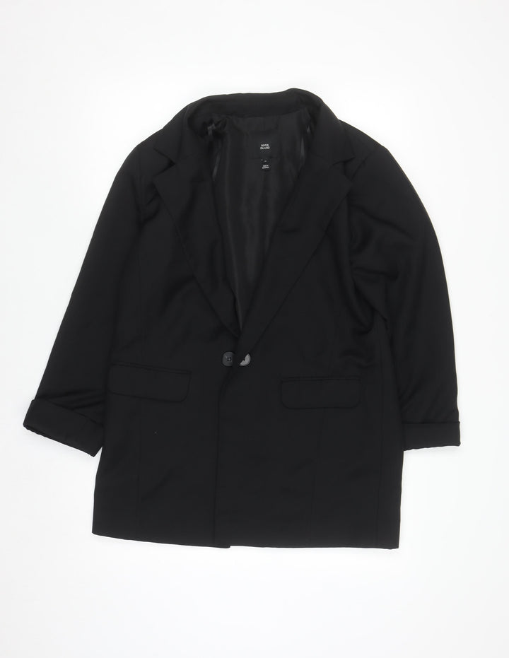 River Island Women’s Black Size 12 Blazer Jacket Smart Workwear