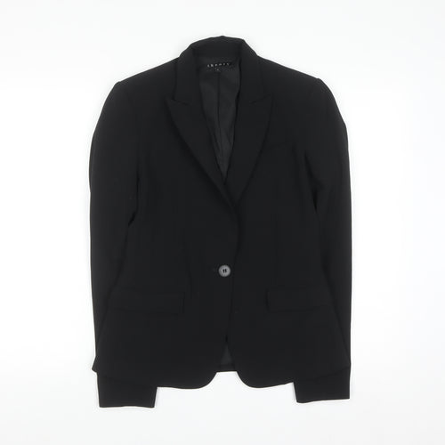 Theory Womens Black Wool Blend Slim Fit Blazer Size 6