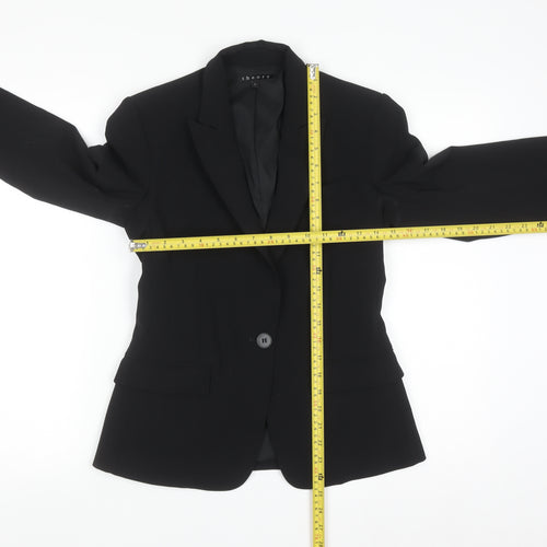 Theory Womens Black Wool Blend Slim Fit Blazer Size 6