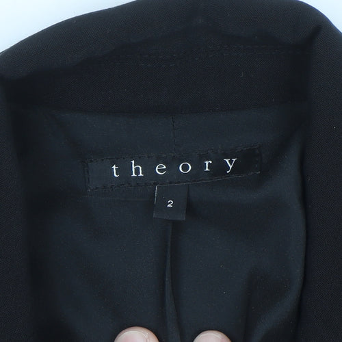 Theory Womens Black Wool Blend Slim Fit Blazer Size 6