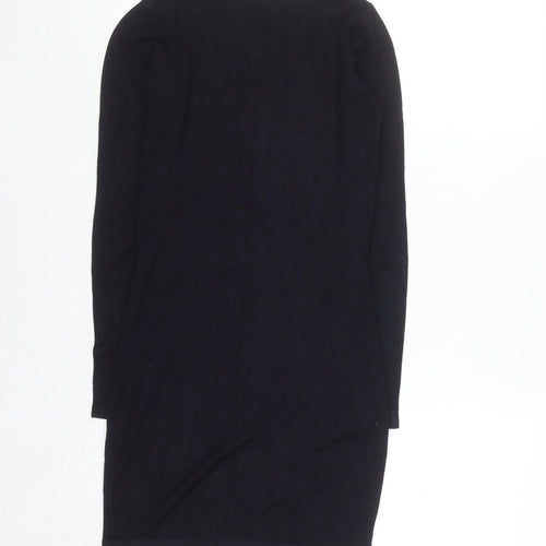 Colloseum Women Black XS Bodycon Knit Dress with Zip Detail