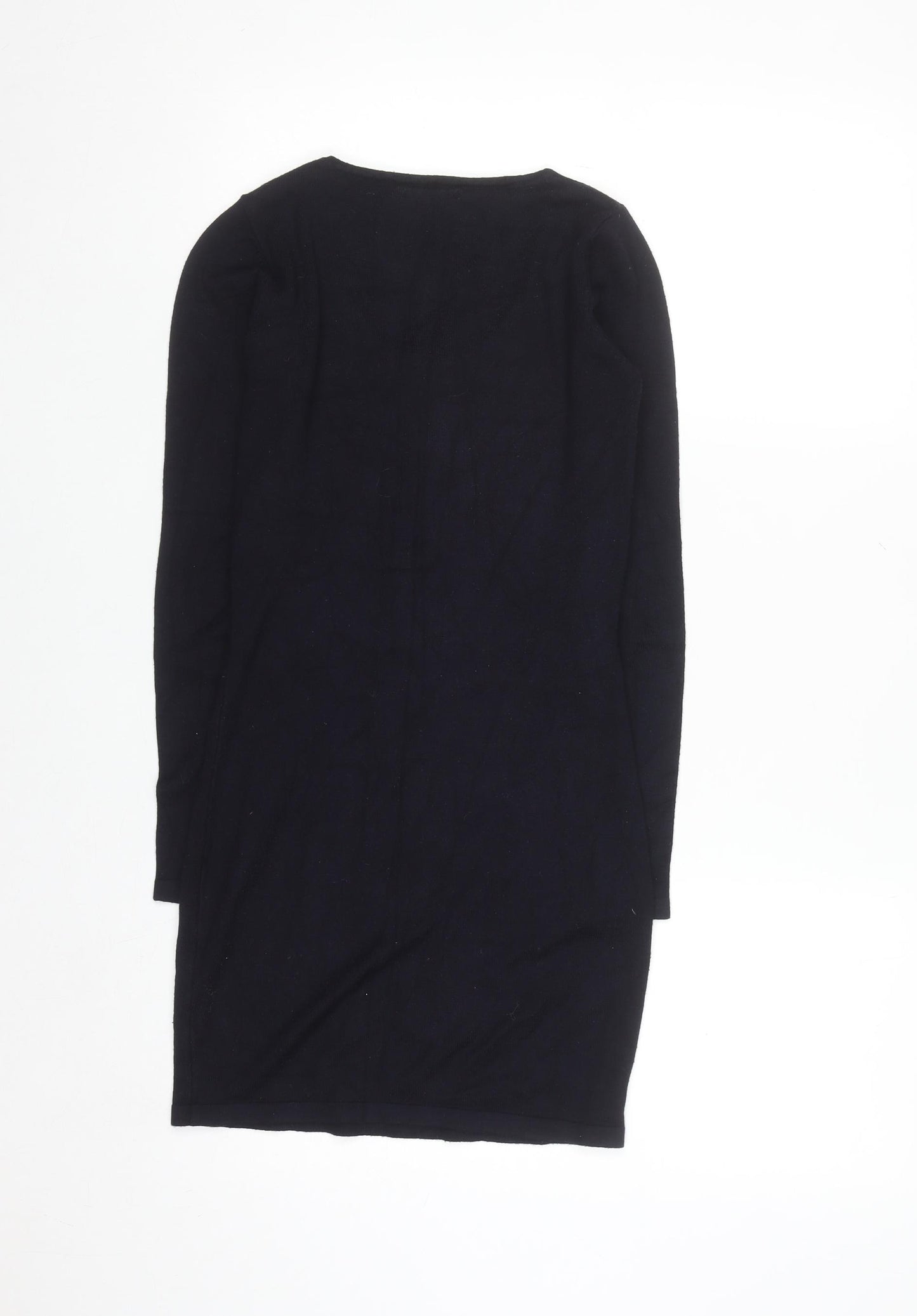 Colloseum Women Black XS Bodycon Knit Dress with Zip Detail