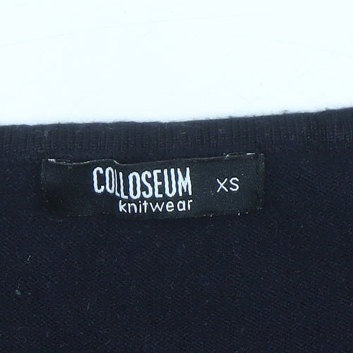Colloseum Women Black XS Bodycon Knit Dress with Zip Detail