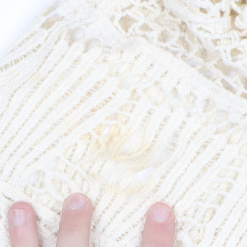 Next Women Ivory Crochet Kaftan Knee Length Dress XL
