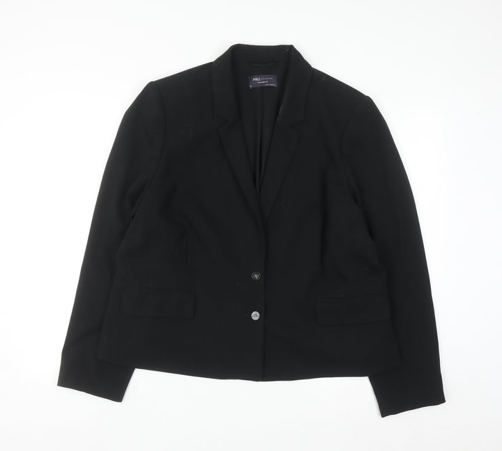 Marks and Spencer Womens Black Size 22 Classic Tailored Blazer