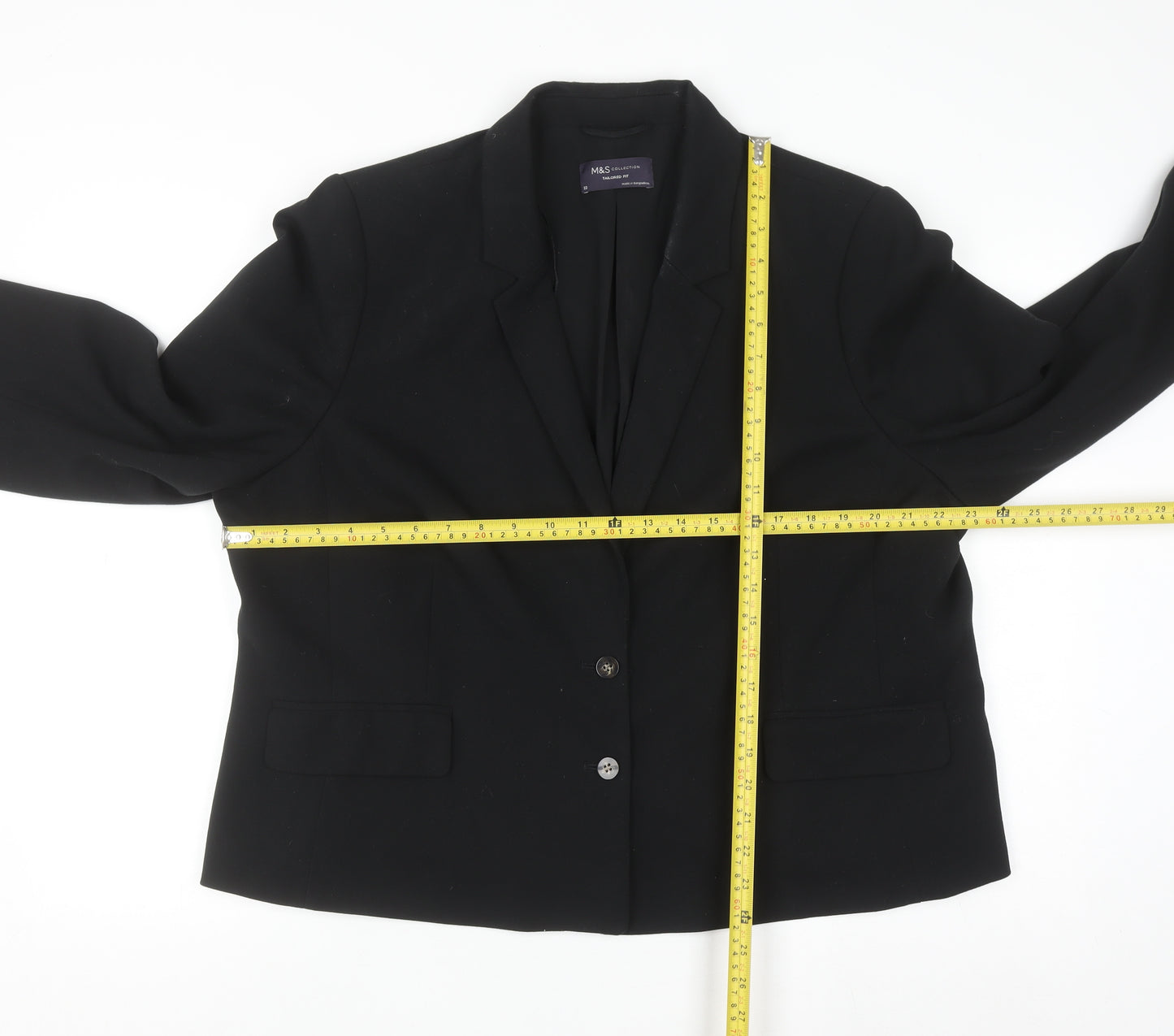 Marks and Spencer Womens Black Size 22 Classic Tailored Blazer