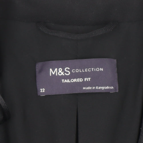 Marks and Spencer Womens Black Size 22 Classic Tailored Blazer