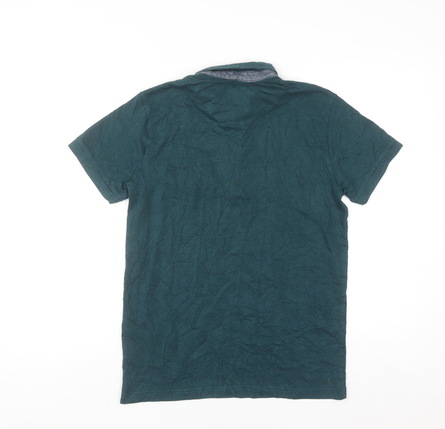 Steel & Jelly Men's Green Button-Down Collar Short Sleeve Polo Shirt Size S