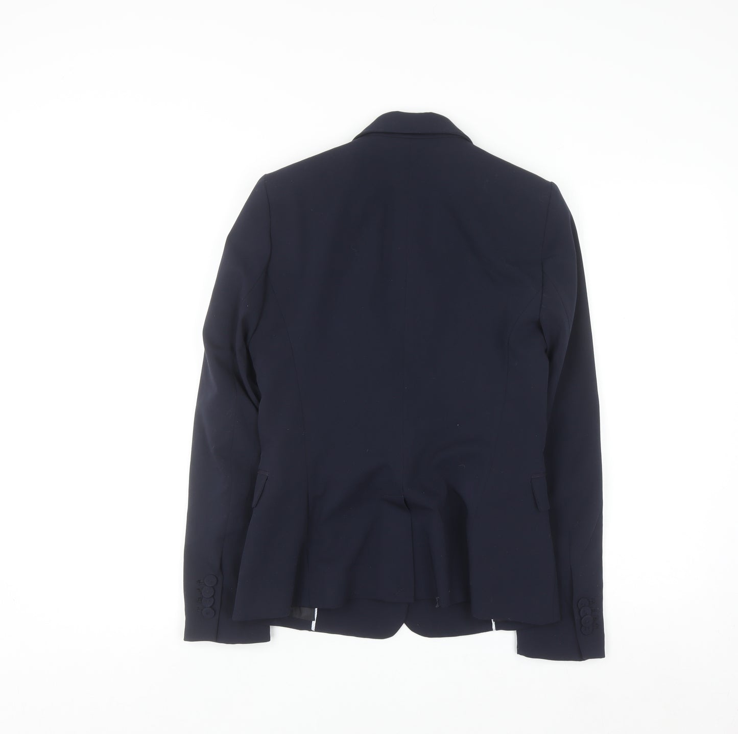 Mango Womens Blue Blazer Jacket Size 6 Regular Fit Basic Workwear