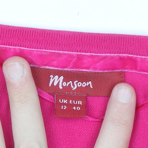 Monsoon Women’s Pink Shrug Cardigan Size 12 Cotton Blend Knit