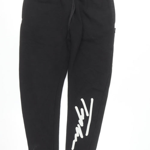 Topman Men's Black Jogger Sweatpants S Regular Fit Fleece Tapered