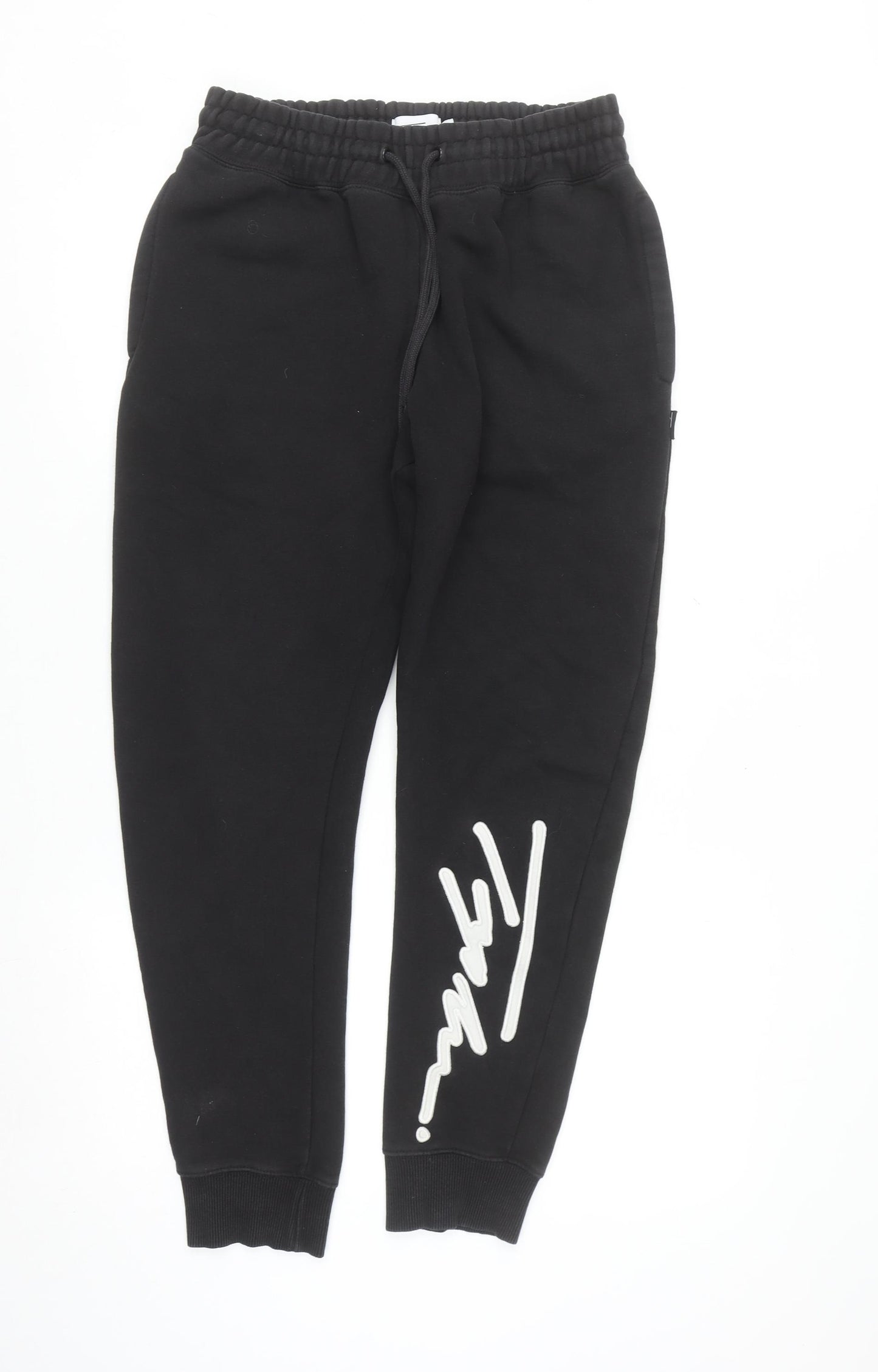 Topman Men's Black Jogger Sweatpants S Regular Fit Fleece Tapered