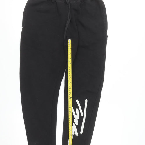 Topman Men's Black Jogger Sweatpants S Regular Fit Fleece Tapered