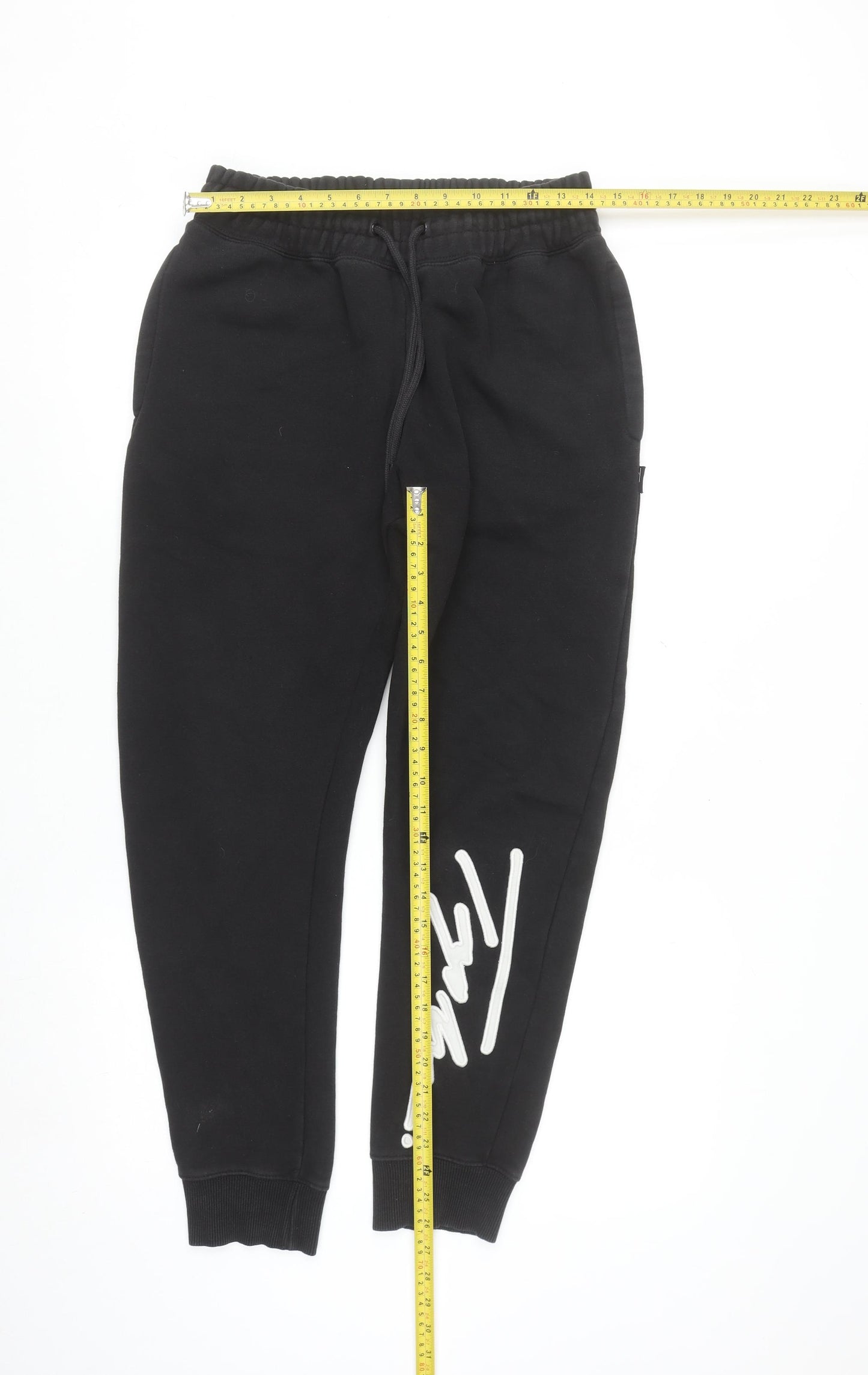 Topman Men's Black Jogger Sweatpants S Regular Fit Fleece Tapered