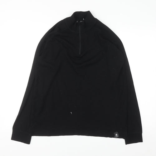 Mountain Warehouse Men’s Black XL Merino 1/4 Zip Pullover Sweatshirt