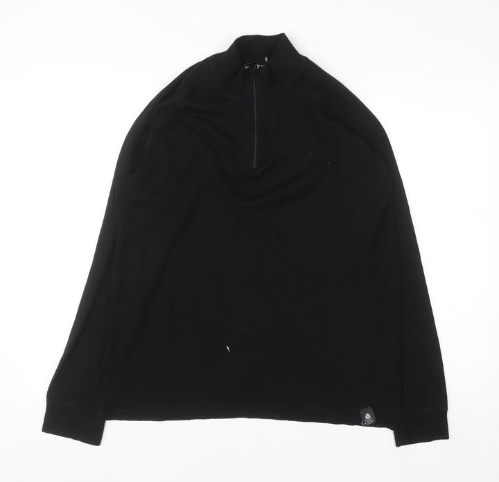 Mountain Warehouse Men’s Black XL Merino 1/4 Zip Pullover Sweatshirt