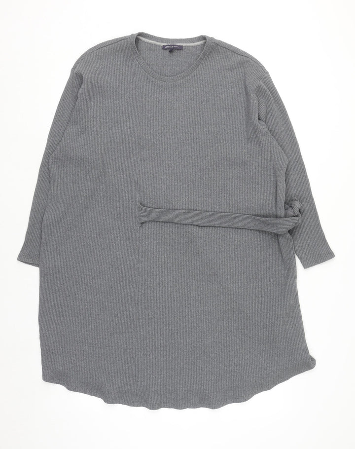 Marks and Spencer Women Grey Knit Belted Sweater Dress Size 12