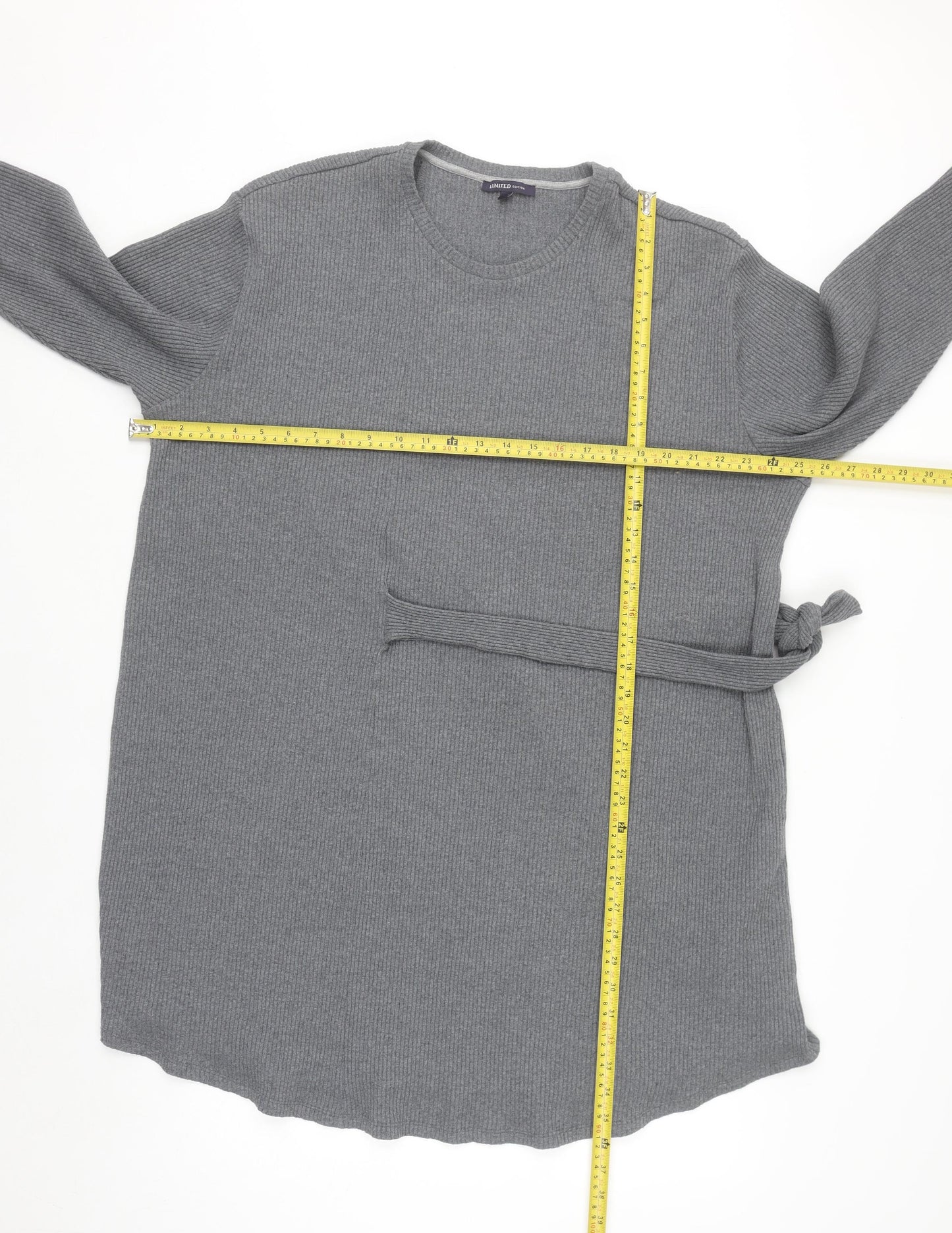 Marks and Spencer Women Grey Knit Belted Sweater Dress Size 12