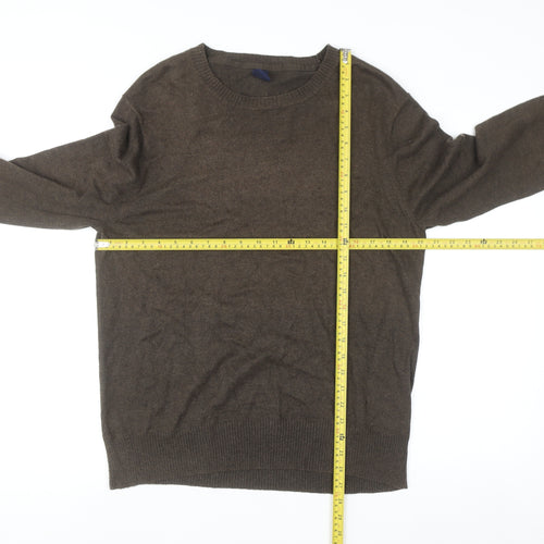 GAP Mens Brown Cotton Cashmere Crew Neck Jumper Size L