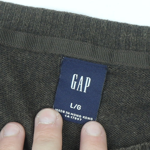 GAP Mens Brown Cotton Cashmere Crew Neck Jumper Size L