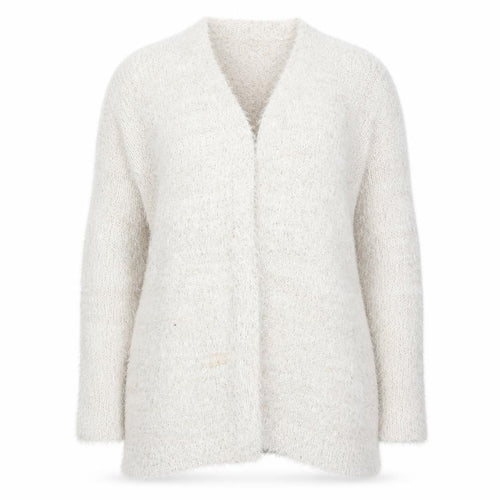 Isle Women Ivory Sequin Knit Long Sleeve Open Cardigan Size 18-20