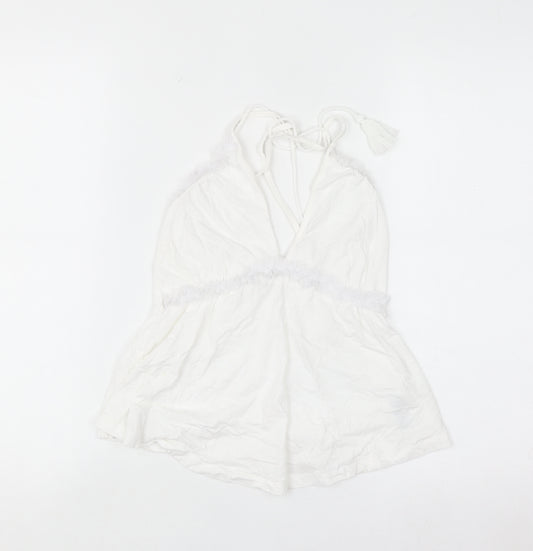 Miss Selfridge Women's White Halter Camisole Top Size 8