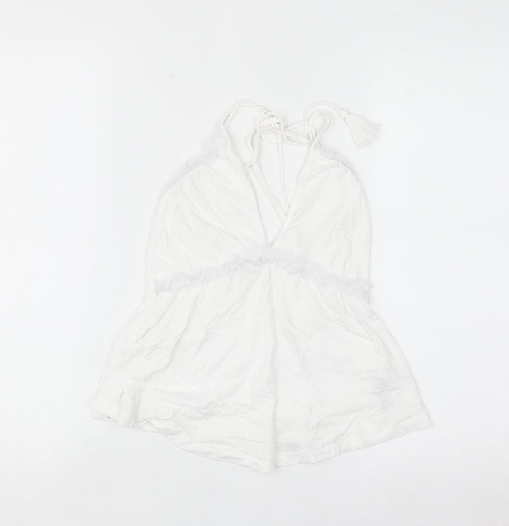 Miss Selfridge Women's White Halter Camisole Top Size 8
