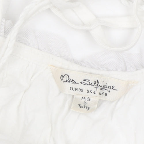 Miss Selfridge Women's White Halter Camisole Top Size 8