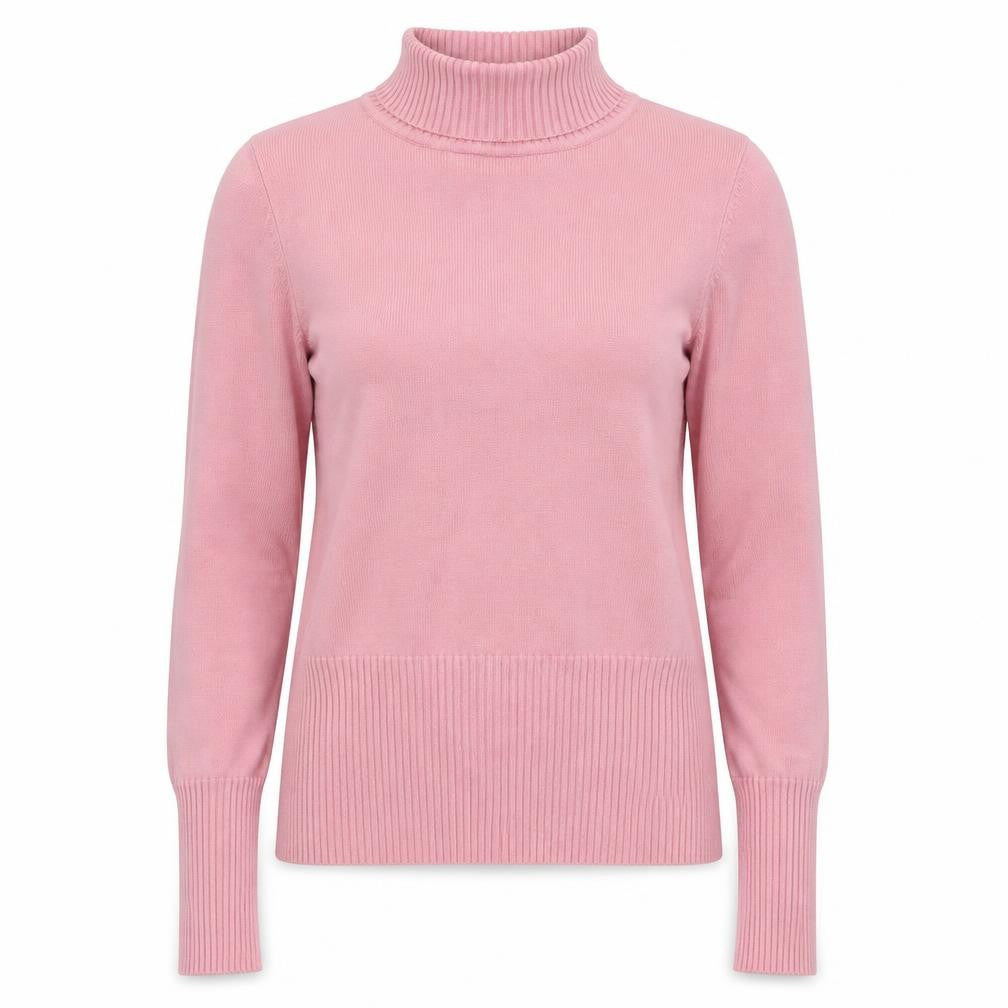 Laura Ashley Women Pink Roll Neck Knit Jumper Size 14