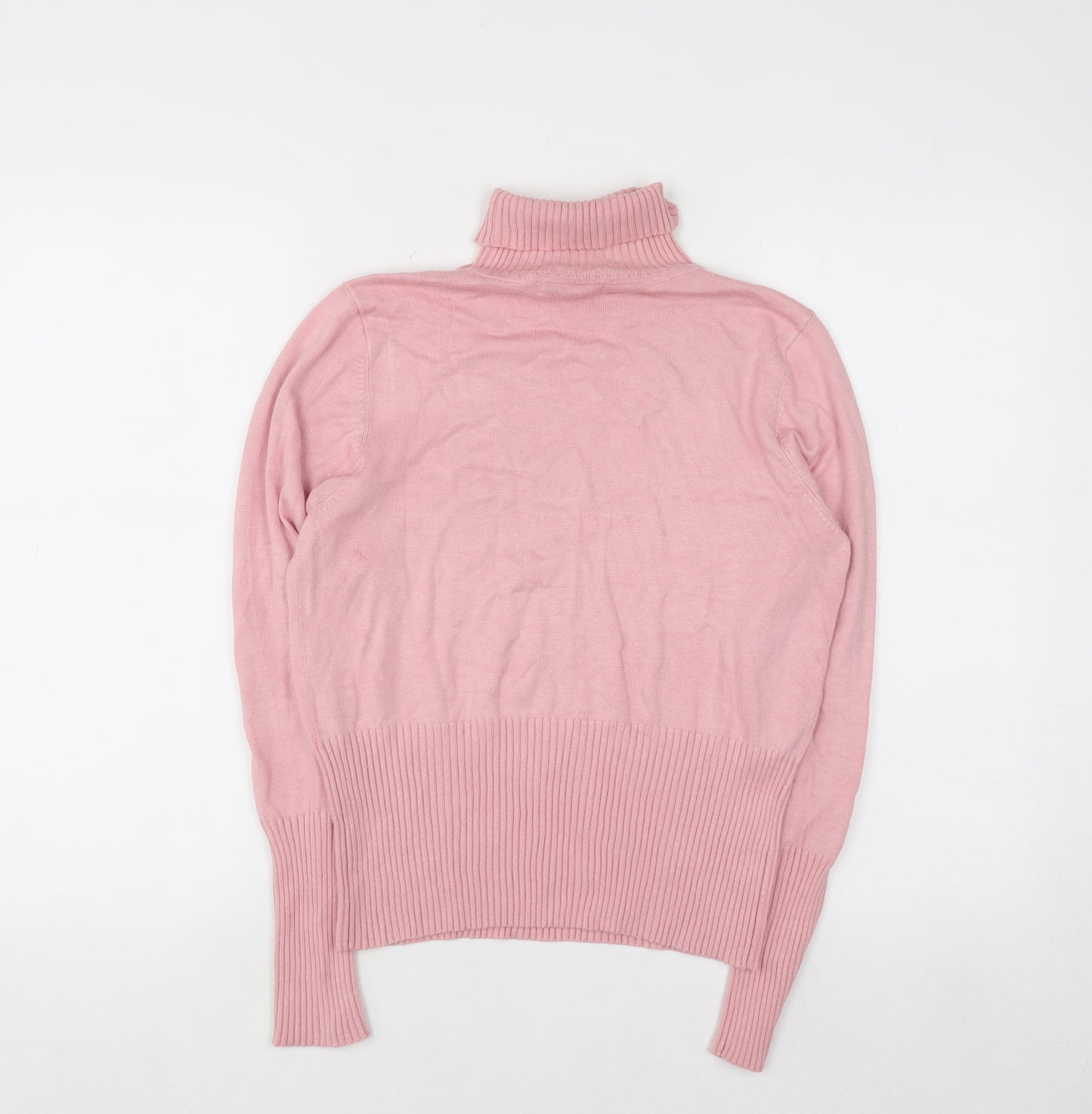 Laura Ashley Women Pink Roll Neck Knit Jumper Size 14