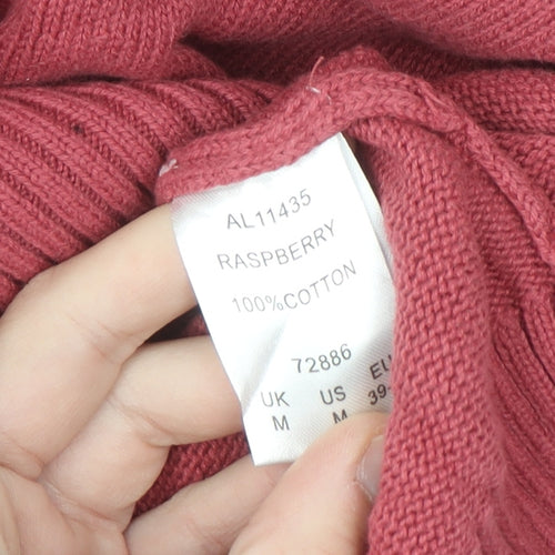 Cotton Traders Men's Pink 1/4 Zip Cotton Jumper Size M