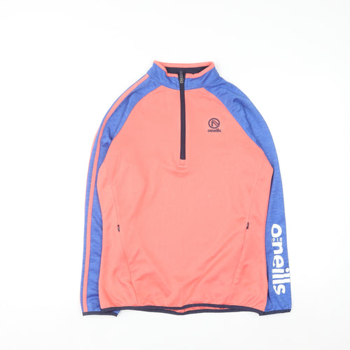 O'Neills Womens Coral Blue 1/4 Zip Sweatshirt Size 10 Polyester Sports Top