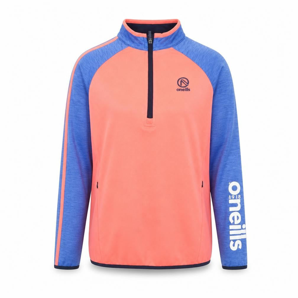 O'Neills Womens Coral Blue 1/4 Zip Sweatshirt Size 10 Polyester Sports Top