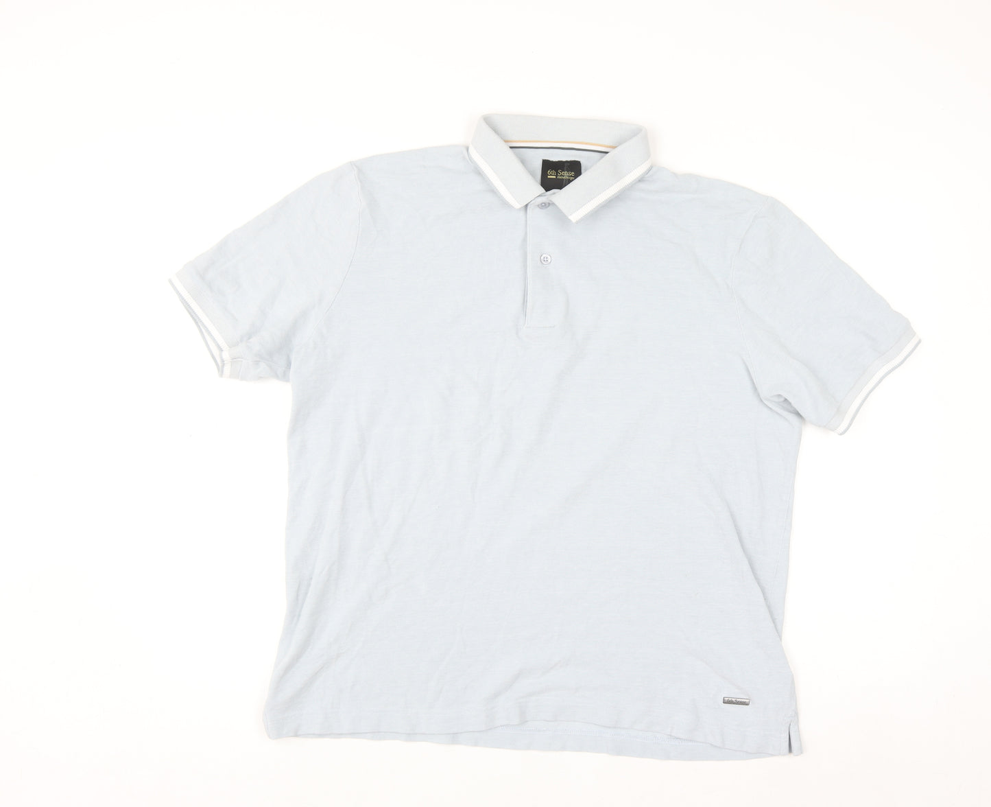 6th Sense Men's Blue Cotton Polo Shirt XL Casual Classic