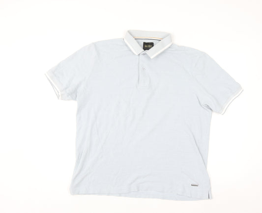 6th Sense Men's Blue Cotton Polo Shirt XL Casual Classic