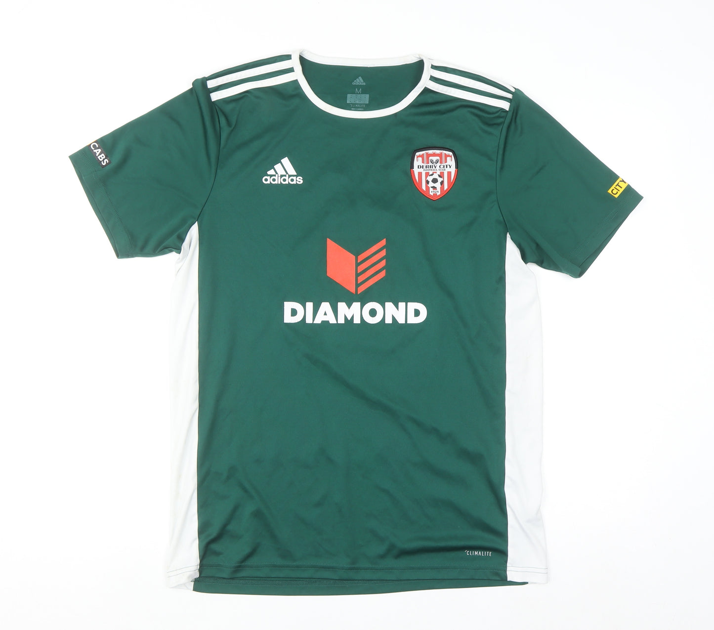 Adidas Men's Green Derry City FC Climalite Sports T-Shirt Size M