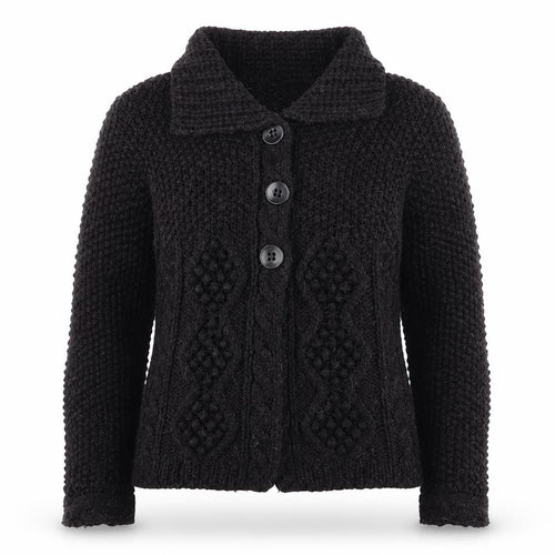 Marks & Spencer Women Purple Cable-Knit Collared Cardigan UK 12
