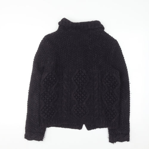 Marks & Spencer Women Purple Cable-Knit Collared Cardigan UK 12
