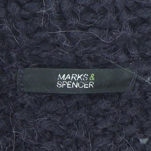 Marks & Spencer Women Purple Cable-Knit Collared Cardigan UK 12