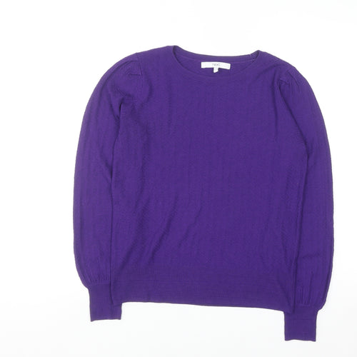 Next Women's Purple Crew Neck Cotton Blend Jumper Size S