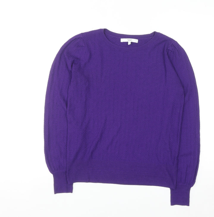 Next Women's Purple Crew Neck Cotton Blend Jumper Size S