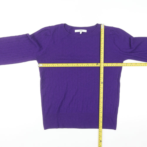 Next Women's Purple Crew Neck Cotton Blend Jumper Size S