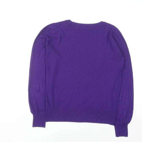 Next Women's Purple Crew Neck Cotton Blend Jumper Size S