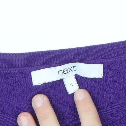 Next Women's Purple Crew Neck Cotton Blend Jumper Size S